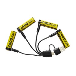 NiteCore NH2400 1.5V AA-Akku, 1,5V, USB-C, 2400mAh, 4er Pack